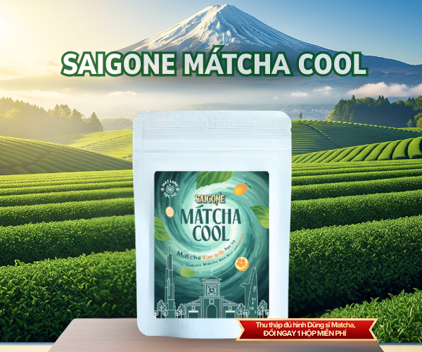 Trà Hòa Tan Matcha Kim Quất Bạc Hà Saigone Matcha Cool | Mát Lạnh, Tỉnh Táo, Tện Lợi, Giải Nhiệt, SX Từ Matcha Haru (Túi 204g)