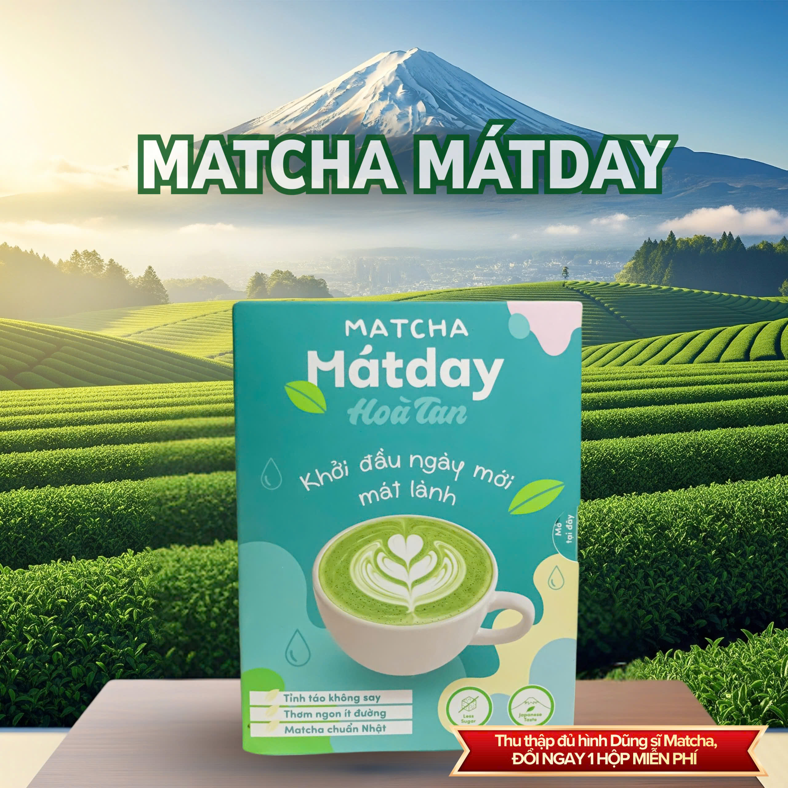 Trà Sữa Matcha Latte Hòa Tan Nhật Bản | Matcha Mátday Uống Liền, Tiện Lợi (Hộp 10 gói x 18g)