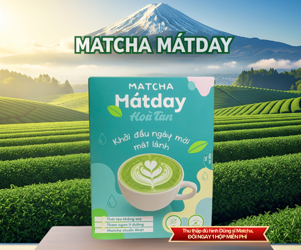 Trà Sữa Matcha Latte Hòa Tan Nhật Bản | Matcha Mátday Uống Liền, Tiện Lợi (Hộp 10 gói x 18g)